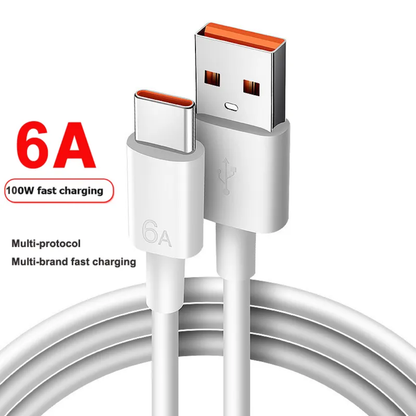 USB A to type C 6A Charging Cable